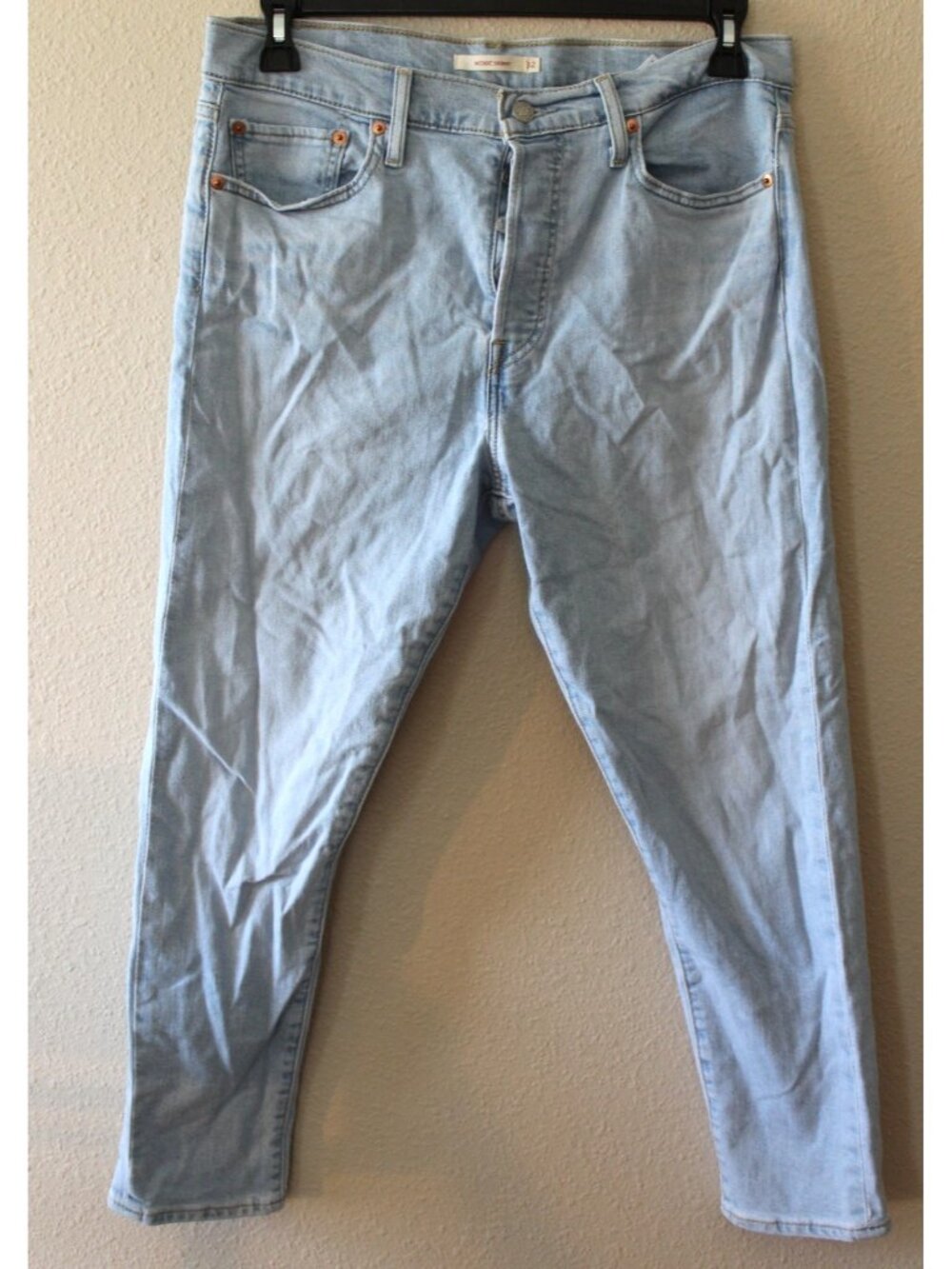 Levis Womens Light Wash Wedgie Skinny Jeans Button Fly 32